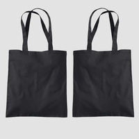 Personalisierbarer schwarzer Jutebeutel von MisterMerch mit robusten Trägern und geräumigem Innenraum.